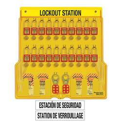 Master Lock Lockout Station,Filled,Ylw,Keyed Diff 1484BP410ES