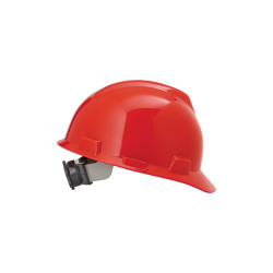 V-Gard Slotted Hard Hat Cap, Fas-Trac III Suspension, Red