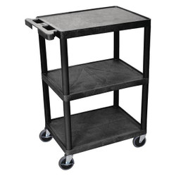 Manufacturer Varies Utility Cart,300 lb. Cap.,PE,3 Shelves HE34-B