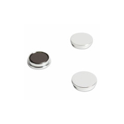 U Brands Board Magnets, Circles, Silver, 1.25" Diameter, 10/Pack 5163U00-12