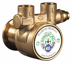 Fluid-O-Tech Pump,3/8" NPTF,64 Max. GPH,Brass,Bypass  PA 1501