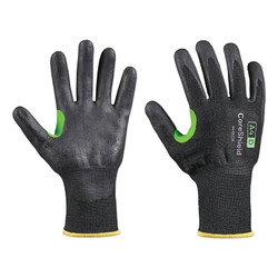 CoreShield A4/D Coated Cut Resistant Gloves, 8/M, HPPE/Basalt, Nitrile Micro-Foam, 13 ga, Black