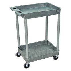 Sim Supply Utility Cart,300 lb. Cap.,PE,2 Shelves  STC11-G