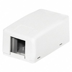 Hubbell Premise Wiring Surface Mount Box,1 Port,White HSB1W