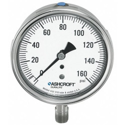 Ashcroft Gauge,Pressure,1 Percent,3-1/2 in. 351009SW02L15#