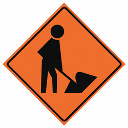 Workers Ahead Traffic Sign,48" x 48"