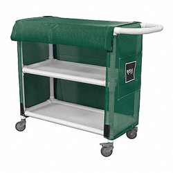 Royal Basket Trucks PVC Linen Cart,32",2 Shelf,Green G32-EEX-L2A-3ULN