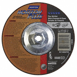 Norton Abrasives Depressed Ctr. Wheel,T27,7in,5/8in-11 66252939184