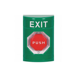 Safety Technology International Exit Push Button,Green,SPDT,2-7/8" D SS2109XT-EN