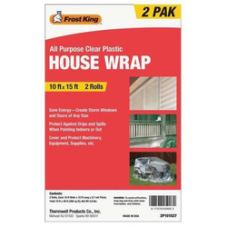 Frost King House Wrap, Clear,15 ft.,PK2 2P101527