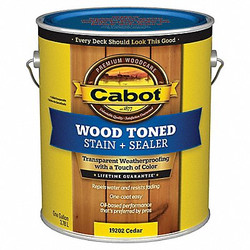 Cabot Exterior Stain,Cedar,Toned Flat,1 gal. 140.0019202.007