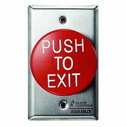 Alarm Controls Push Button,2-1/4 in. D,w/Face Plate TS-60