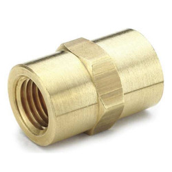 Parker Hex Coupling,Brass,1/8 in Pipe Size,FNPT 207P-2