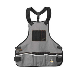 Ergodyne Tool Apron,Gray,Cotton, 28 in to 52 in 13690