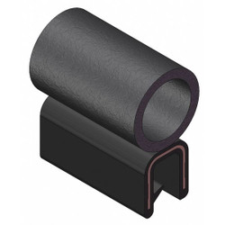 Trim-Lok Trim Seal,25 ft L,Black, PVC, 13/32 in W 3100B3X1/4C-25