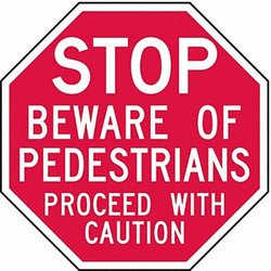 Lyle Rflct Pedestrian Sign,12x12in,Aluminum ST-015-12HA