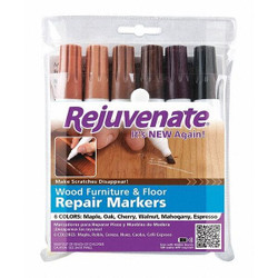 Rejuvenate Wood Repair Marker,Permanent,PK6 RJ6WM