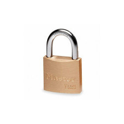 Master Lock Keyed Padlock, 3/8 in,Rectangle,Gold 4130