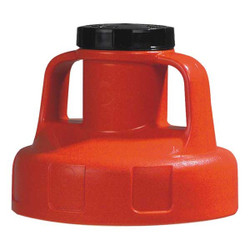 Oil Safe Utility Lid,w/2 In Outlet,HDPE,Orange 100206