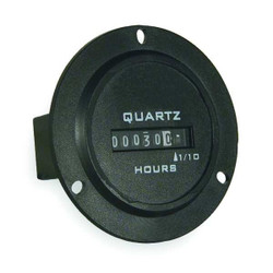 Trumeter Hour Meter,DC Quartz,Round,3 Hole 732-0001