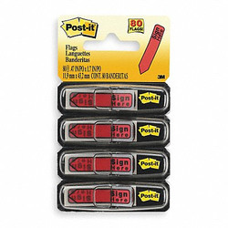Post-It Sticky Arrows,1/2" x 1-3/4",PK4 684-RDSH