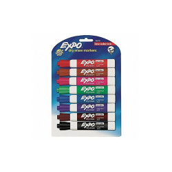 Expo Dry Erase Marker Set,Assorted,Capped,PK8 2198615