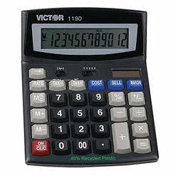 Victor Technology Finance Portable Calculator,LCD,12 Digit 1190