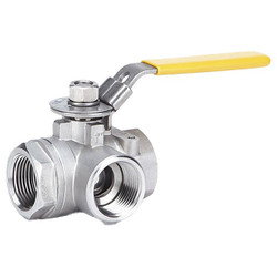 Milwaukee Valve SS Ball Valve,3-Way,FNPT x FNPT,1/2 in BA3WDSLH 1/2