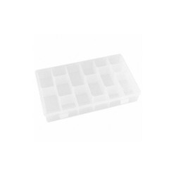 Flambeau Adj Comprt Bx,Snap-Shut,Clr,1 3/4 in T600