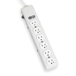 Tripp Lite Outlet Strip,6 Outlet,15A,13-3/4" L,Wht PS-602-HG