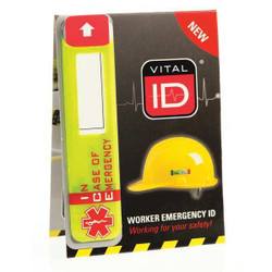 Vital Id Hard Hat I.D,Yllw,3/4in.Hx3-1/4in.W,PK25 WSID-02