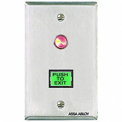 Securitron Push to Exit Button,Wall Mounted PB3E