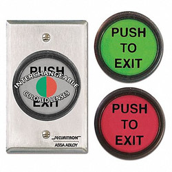 Securitron Push to Exit Button, DPDT, (3) Lens, 5A PB5E