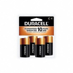 Duracell Battery,Alkaline,C,Premium,PK4 MN1400R4ZX