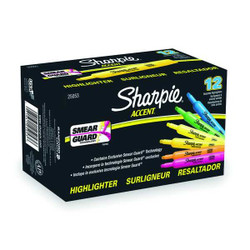 Sharpie Highlighter,Tank,Asrt,Chisel,PK12 25053