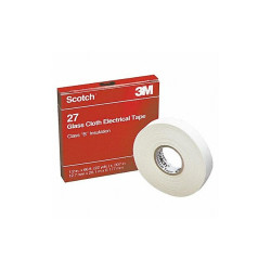 3m Elec Tape,66 ft Lx1/2 in W,7 mil,White 27-1/2"X66'