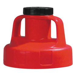 Oil Safe Utility Lid,w/2 In Outlet,HDPE,Red 100208