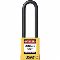 Zing Lockout Padlock,KD,Yellow,1-3/4"H  7054