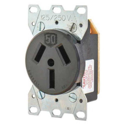 Bryant Receptacle,50A,3.0 HP,3 Poles,3 Wires 9306