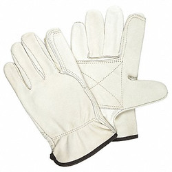 Mcr Safety Leather Gloves,Beige,L,PK12 32113DPL