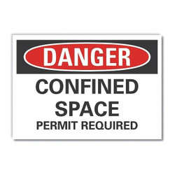 Lyle Confined Space DangerLbl,3.5x5in,Polyest LCU4-0512-ND_5X3.5