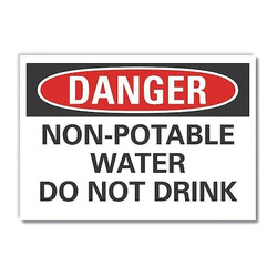 Lyle Potable Water Danger Rflctv Labl,10x14in LCU4-0513-RD_14X10