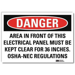 Lyle Danger Sign,7inx10in,Reflective Sheeting U1-1084-RD_10X7