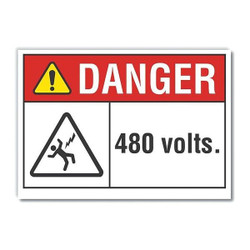 Lyle Voltage Danger Rflctv Label,5inx7in LCU4-0155-RD_7X5