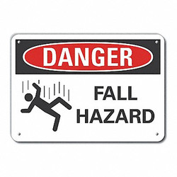 Lyle Fall Hazard Danger Sign,10inx14in,Alum LCU4-0253-NA_14X10