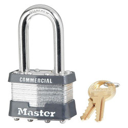 Master Lock Keyed Padlock, 3/4 in,Rectangle,Silver 1LFWBLK