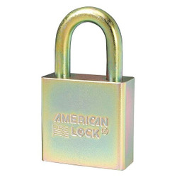 American Lock Keyed Padlock, 3/4 in,Rectangle,Gold,PK6 A5200GLNKAS6