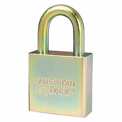 American Lock Keyed Padlock, 3/4 in,Rectangle,Gold,PK6  A5200GLNKAS6