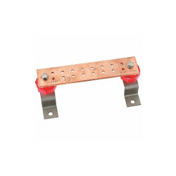 Hubbell Premise Wiring Busbar,Copper,Grounding Bar L 10in HBBB14210A