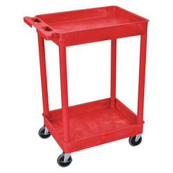 Manufacturer Varies Utility Cart,300 lb. Cap.,PE,2 Shelves RDSTC11RD
